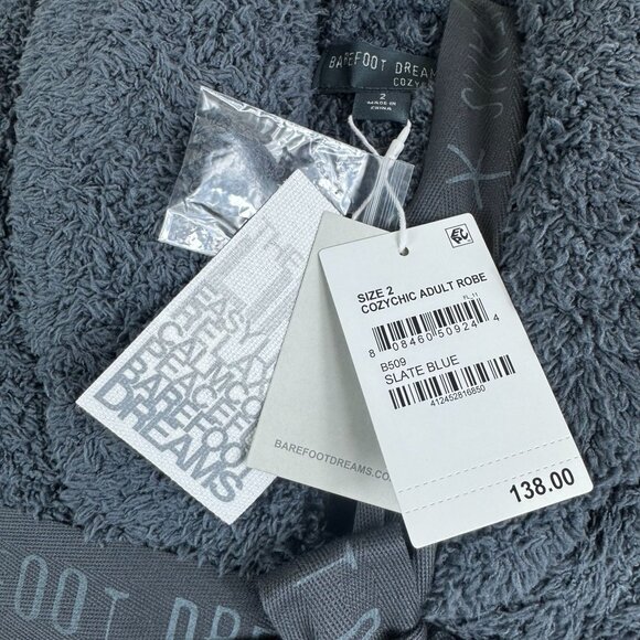Barefoot Dreams CozyChic Oversized Unisex Adult Robe Slate Blue M/L (Size 2) NWT - Picture 4 of 5